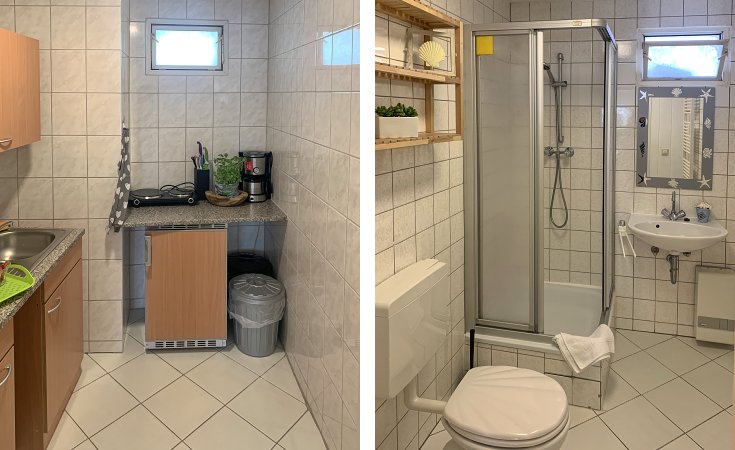 Badezimmer der Ferienwohnung in Heringsdorf
